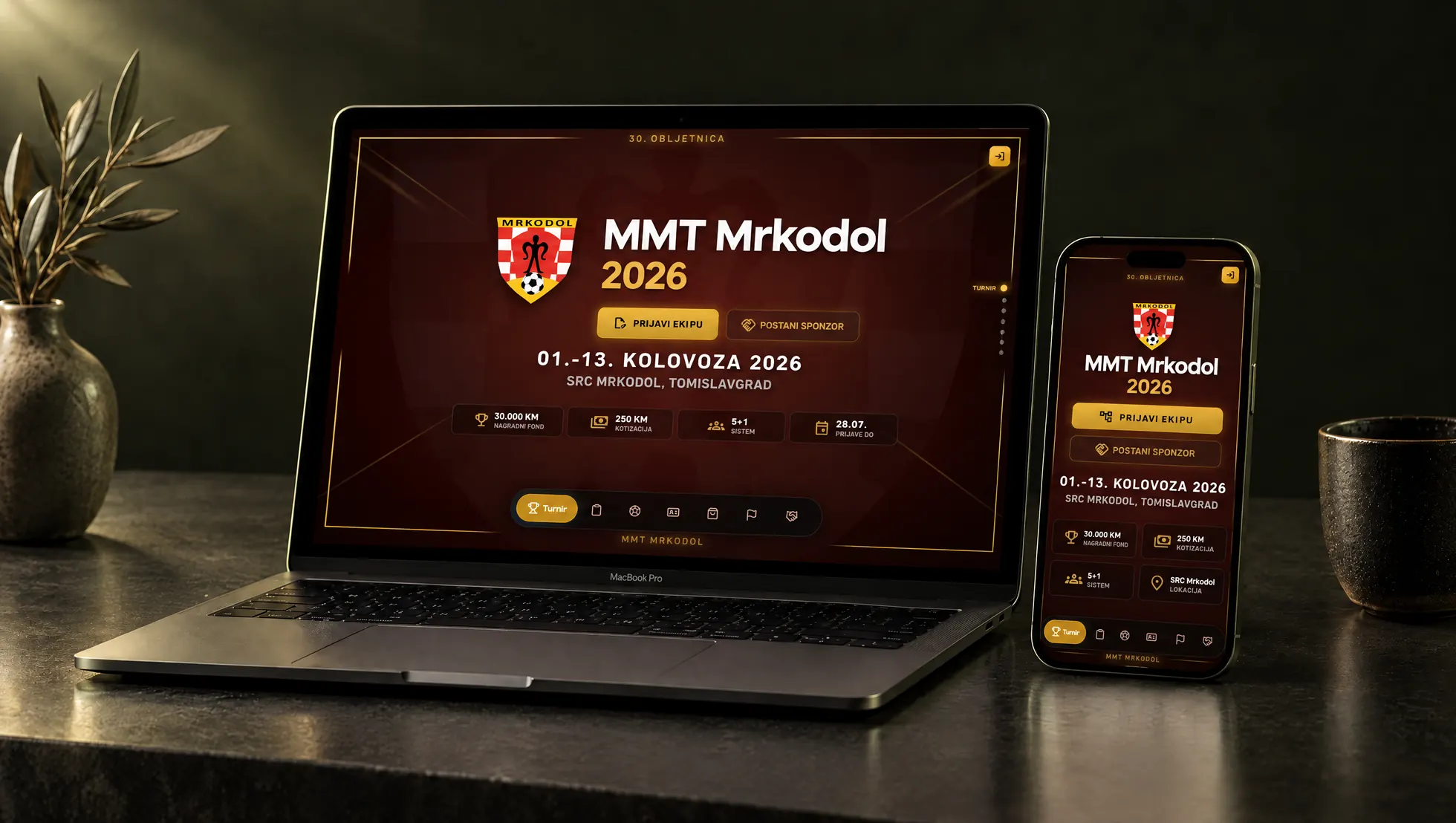 Web stranica MMT Mrkodol (mrkodol.com) na laptopu i mobitelu — izradio Zee Design